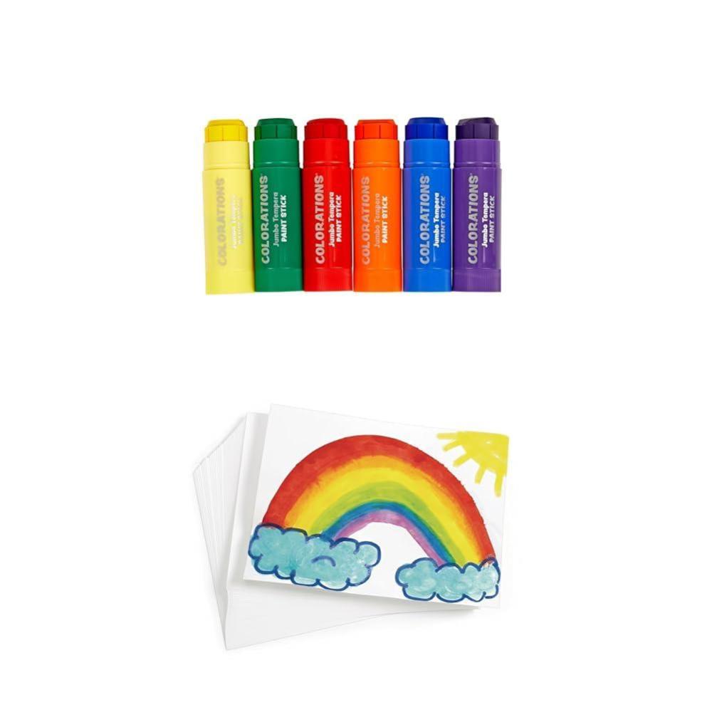 image:imageColorations Senior Arts and Crafts Bundle Jumbo Tempera Paint Sticks and Art Paper Set Occupational Therapy Activities for Seniors Fine Motor Rehabilitation Easy Grip Painting Supplies