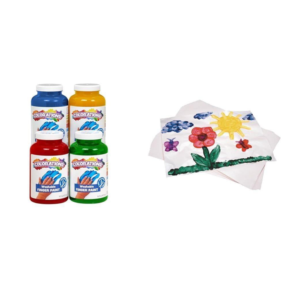 image:imageColorations Senior Finger Painting Bundle Washable Fingerpaint 4 Colors and 11 x 16 Glossy Art Paper Occupational Therapy Arts and Crafts Fine Motor Sensory Supplies